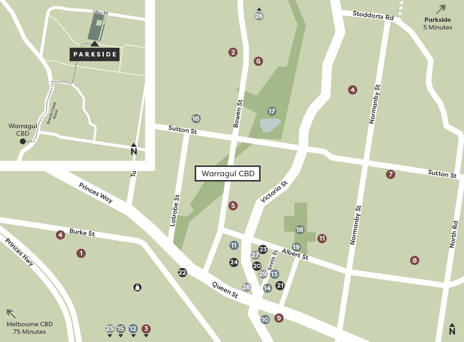 Parkside Estate - Warragul Location map_0